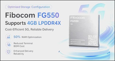 Fibocom Boosts 4Gb LPDDR4x Memory on FG550, Enhancing Cost Efficiency and Supply Edge for 5G Tech
