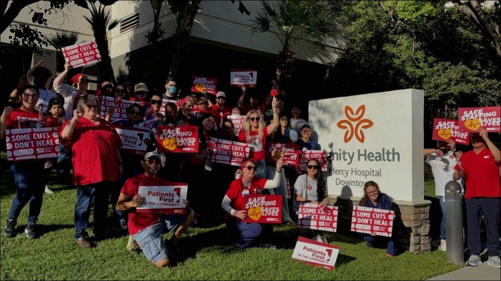 Bakersfield Nurses Rally to Oppose Mercy Hospital Job Cuts Linked to Dignity Health