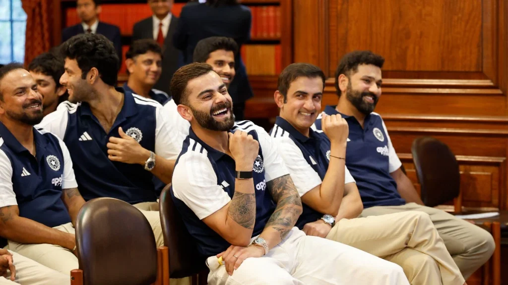 Bridging the Gap: Virat Kohli and Gambhir Share a Laugh in London Snapshot