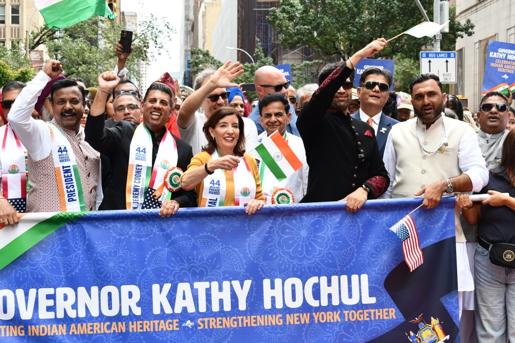 New York Governor Kathy Hochul Leads an Enthusiastic Crowd at the 44th India Day Parade